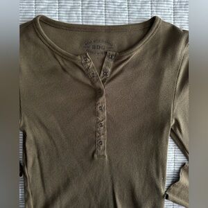 BDG Olive Green Long Sleeve Top